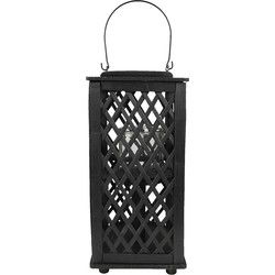 Clayre & Eef Windlicht Zwart Bamboe