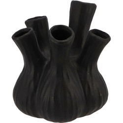 DK Design vaas Aglio - tulpenvaas - mat zwart - D17 x H20 cm - Vazen