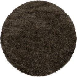 Tapijtenloods Pearl Soft Rond Hoogpolig Vloerkleed Bruin- 160 CM ROND