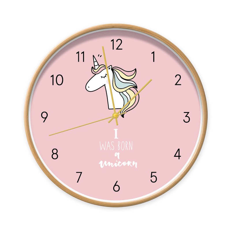 Klok unicorn roze -  / goud - 