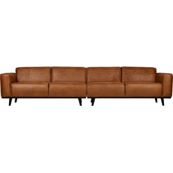 BePureHome Statement 4-Zitsbank XL - Eco-leder - Cognac - 77x372x93