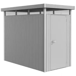 BIOHORT | Berging HighLine | Zilver Metallic | Formaat HS | 275 x 155 cm | Standaard deur