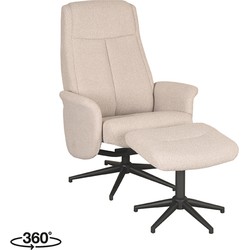 Relaxfauteuil Bergen + Hocker 77x76x105 cm