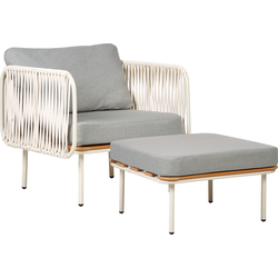 SENISE - Tuinstoel met ottomaan - Grijs - Aluminium
