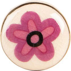 Clayre & Eef Deurknop Ø 3x3 cm Beige Paars Keramiek