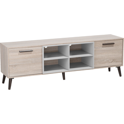 ALLOA  - TV-meubel - Lichte houtkleur/Grijs - Spaanplaat