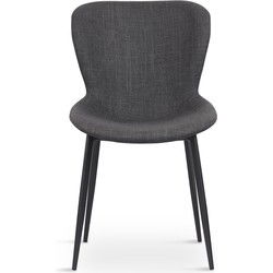 Eetkamerstoel Donkergrijs Stof - 52x52x87cm - Ross - Set van 2