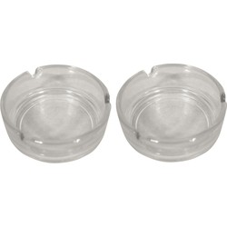 Glazen asbak basic model - 2x -Dia 11 cm - Action products - Asbakken