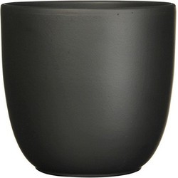 3 stuks - Bloempot Pot rond es/10.5 tusca 11 x 12 cm zwart mat Mica