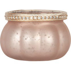 Clayre & Eef Waxinelichthouder Roze Glas