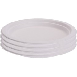 Bio afbreekbare gerecyclede feestbordjes - 17 cm - 48x stuks - wegwerp - Bordjes
