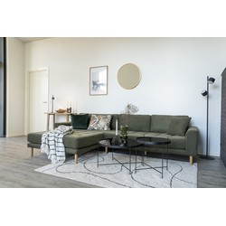 Vloerkleed - Katoen - Wit/Zwart - 160x230x1cm - Kleed Tampa