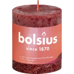 Rustiek Shine stompkaars 80/68 Velvet Red - Bolsius