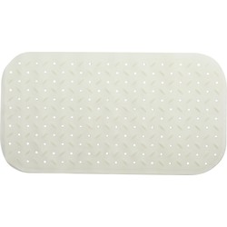 MSV Douche/bad anti-slip mat badkamer - rubber - wit - 36 x 76 cm - Badmatjes