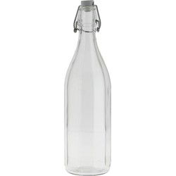 Bormioli rocco waterfles beugeldop - helder transparant - 1000 ml - Decoratieve flessen