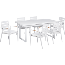 VALCANETTO/TAVIANO - Tuinset voor 6 - Wit - Aluminium