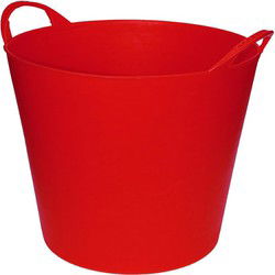Flexibele emmer/wasmand/kuip - rood - 20 liter - Opbergmand - Wasmanden