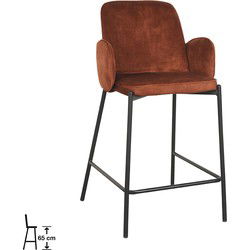 D-MAXX Barkruk Jari - Rust - Velours - Zithoogte 65