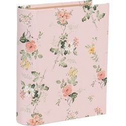 Clayre & Eef Opbergdoos Boeken 17x14x5 cm Roze Karton Rechthoek Bloemen
