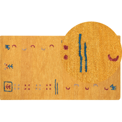 AKALAN - Modern vloerkleed - Geel - 80 x 150 cm - Wol