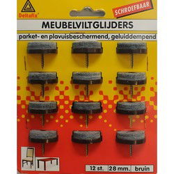 Meubelviltglijder schr.bruin 28mm