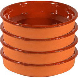Gerimport Tapas schaaltje - 10x - Sevilla - 12 cm - aardewerk - oranje - Snack en tapasschalen