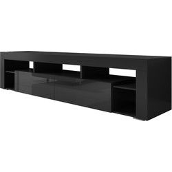 Meubella - TV-Meubel Fancy - Zwart - 200 cm