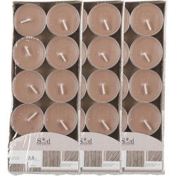 Geurtheelichtjes - 30x stuks - hout - bruin - was - 3,5 uur - geurkaarsen