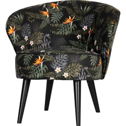 WOOOD Bo Fauteuil - Velvet - Bloem Print - 71x69x76