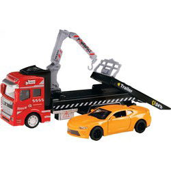Toi-toys Sleepwagen met Auto Rood/oranje Metal