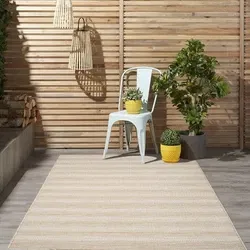 Hilaria Buitenkleed Gestreept Beige vloerkleed - Voor Binnen & Buiten - 120 X 170 CM