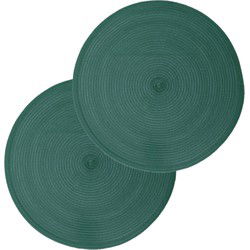 Secret de Gourmet ronde placemat - 10x - groen - kunststof - 38 cm - Placemats