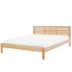 CARNAC  - Tweepersoonsbed - Licht hout - 180 x 200 cm - Rubberhout