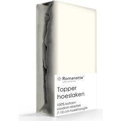 Topper Hoeslaken Katoen Romanette Ivoor-200 x 200 cm