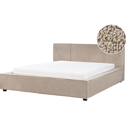 MIRANDE - Tweepersoonsbed - Taupe - 160 x 200 cm - Bouclé