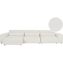 Beliani HELLNAR - Modulaire Sofa-Wit-Bouclé