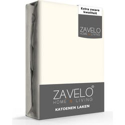 Zavelo Easy Cozy Laken Flanel Ecru - Boven/Onder laken - 100% Katoen - Hoogwaardig Hotelkwaliteit - Heerlijk Zacht -200 x 260 cm