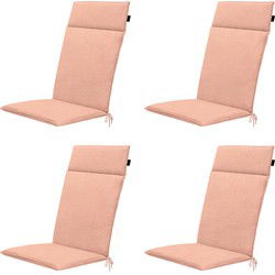 Madison -  Tuinstoelkussen Hoge Rug Napels salmone - Ca. 120x50 cm - Set van 4