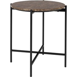 Housecraft Living Tooz bijzettafel Rond 40 cm Marmer Bruin