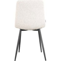 LABEL51 Eetkamerstoel Juul - Wit - Boucle - Black Frame