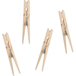 Urban Living XL Size wasknijpers - 24x - bamboe - 9 cm - Extra groot formaat - Knijpers