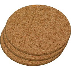 Kesper pannen onderzetters - 3x - kurk - D17 cm - pannen/ovenschalen - Panonderzetters