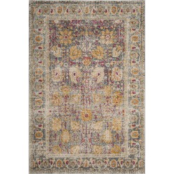 Safavieh Traditional Indoor Woven Area Rug, Granada Collection, GRA350, in Light Grey & Multi, 155 X 229 cm