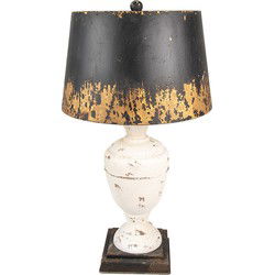 Clayre & Eef Tafellamp Beige Zwart Hout