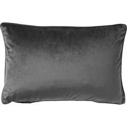 Dutch Decor FINN - Sierkussen 40x60 cm - velvet - effen kleur - Charcoal Gray - antraciet - Dutch Decor