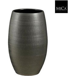 Mica Decorations Bloempot Porto - 31x31x50 cm - Terracotta - Metallic,Antraciet