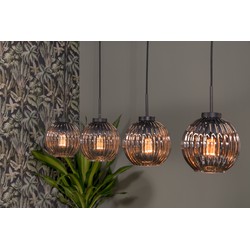 Hanglamp 4-Lichts - Smoke Glass - Rond - Lamp Cheng