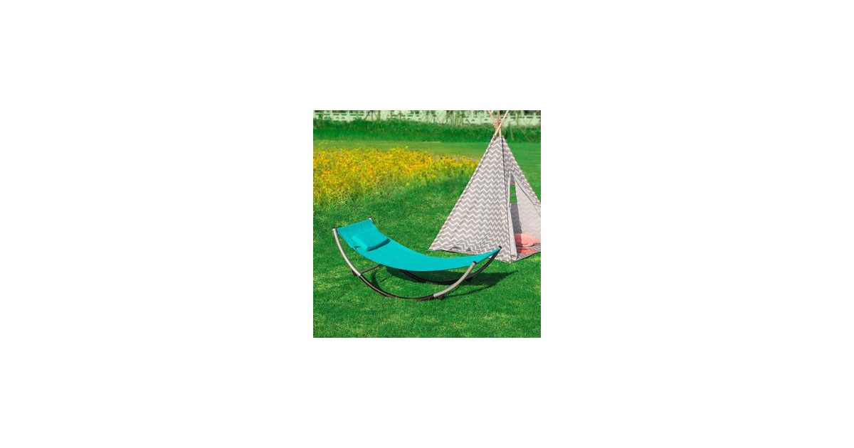 Simpletrade Ligbed - Schommelstoel - Voor kinderen - Kussen - Blauw - 127x47x62 cm