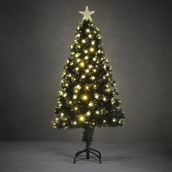 Luca Lighting Mercury Kunstkerstboom met Fiber Optic LED Verlichting - H150 x Ø65 cm - Groen