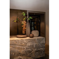 PTMD Schaal Levente - 40x40x9 cm - Glas - Zand